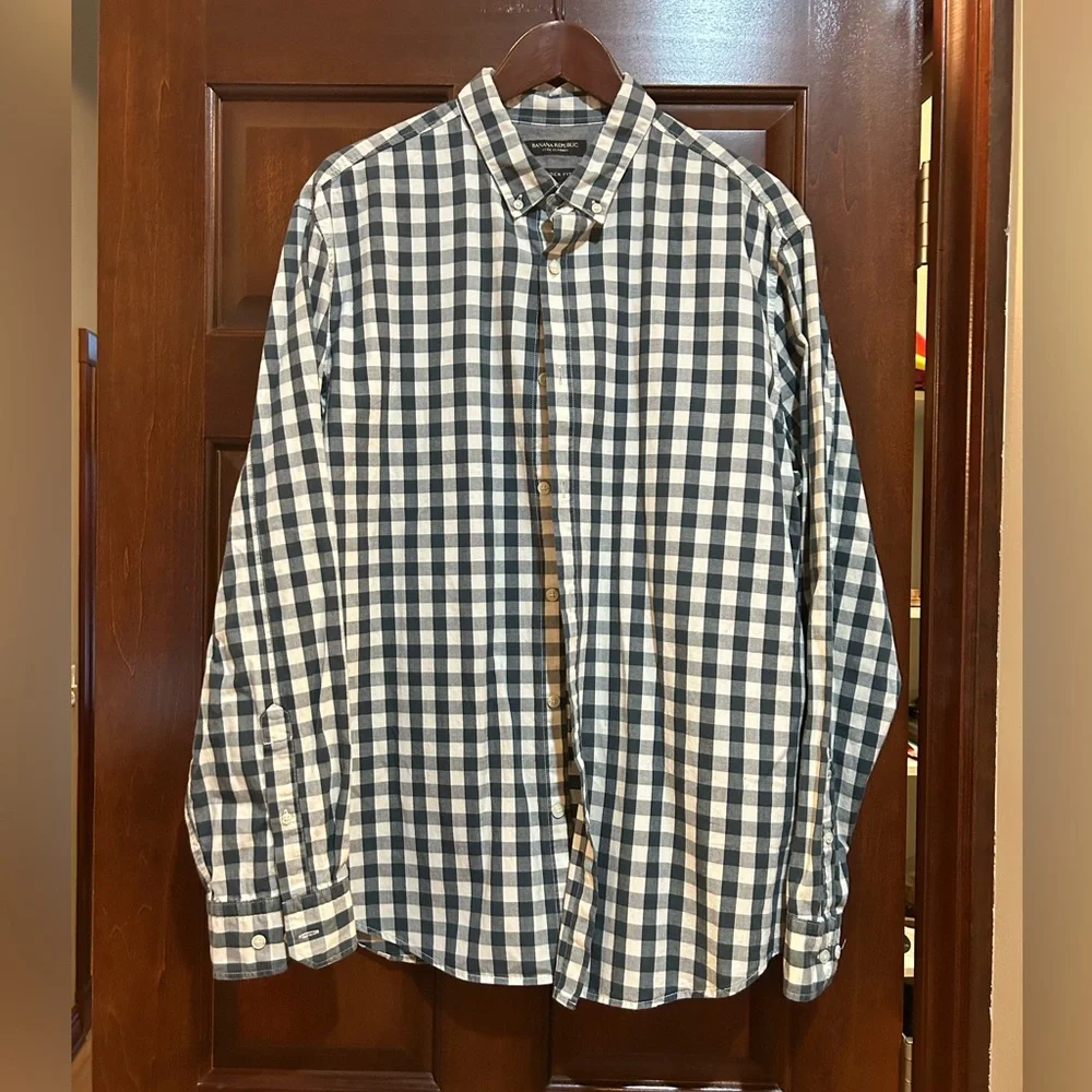 banana republic camden fit dress shirt Camden Standard-Fit Non-Iron Plaid Dress Shirt